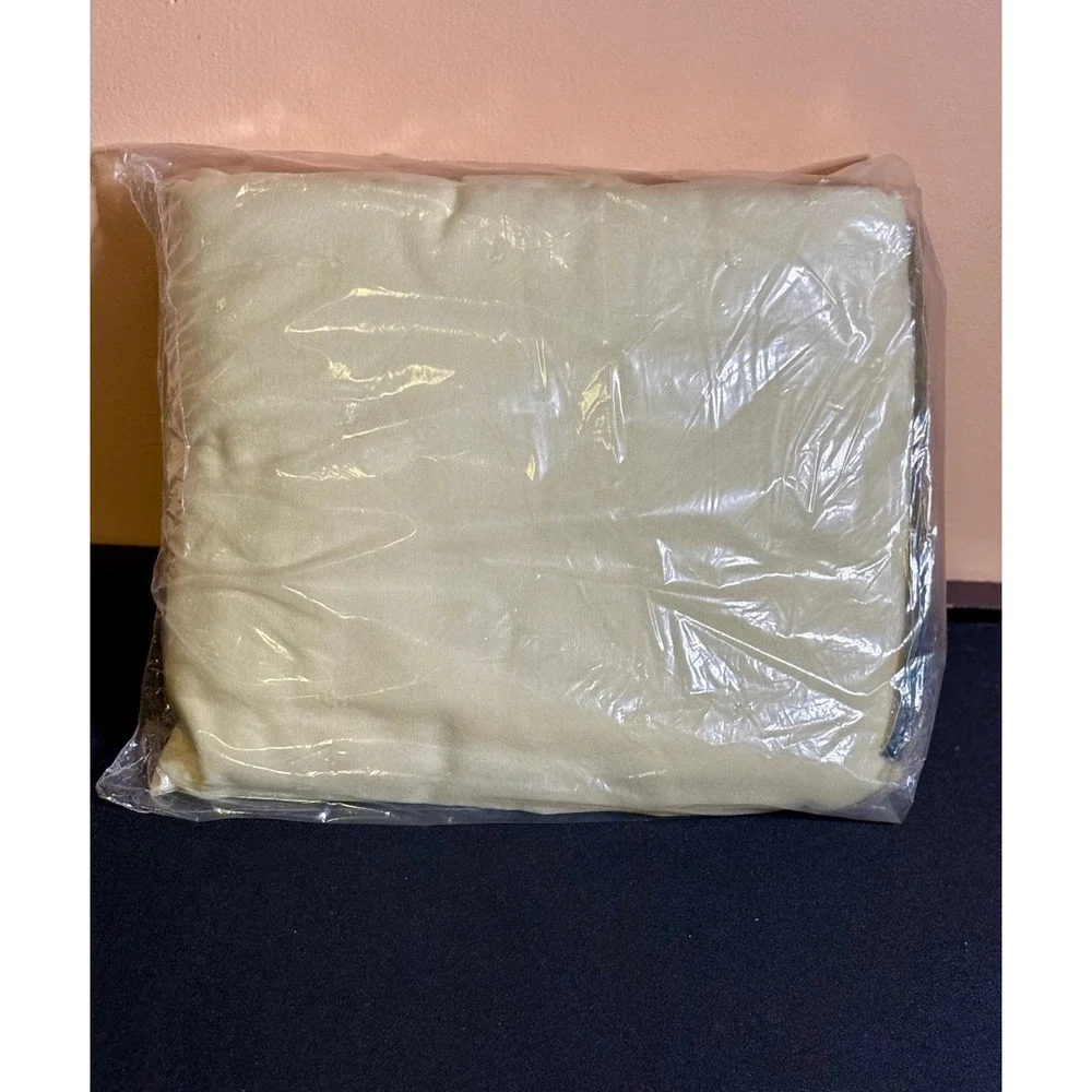 Vintage Tastemaker JP Stevens Full Fitted Flannel Sheet Cream USA New Old Stock